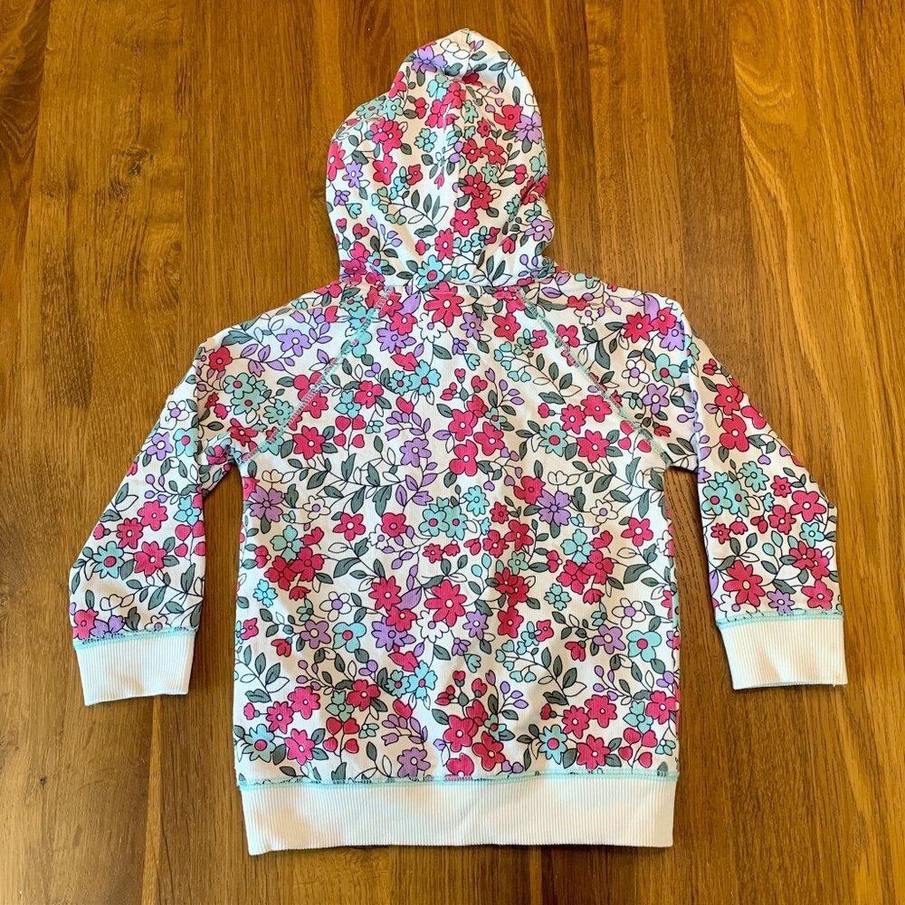 PEEK Floral Hoodie Jacket Girls 2 2T EUC Pink Spring Flowers Cotton Toddler Girl - Picture 2 of 6